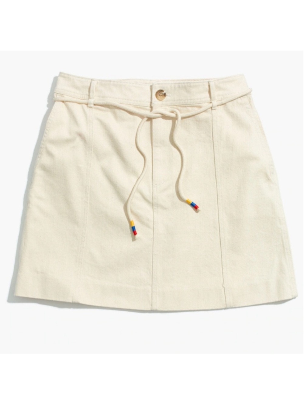MADEWELL Capital A-line Summer Mini Skirt Size 14 Ivory Coastal Casual Stretch - Picture 10 of 10